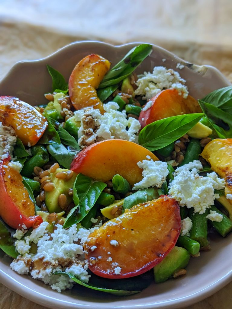 vegan peach salad