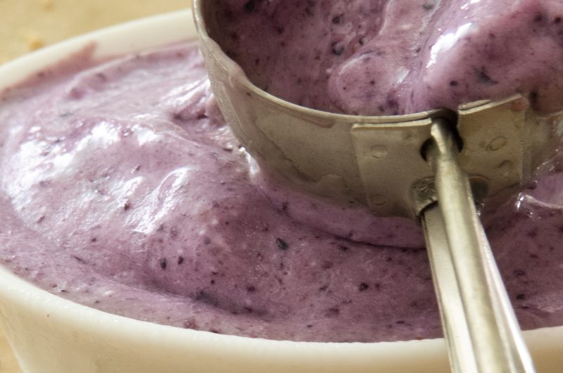 Vegan blueberry ice cream